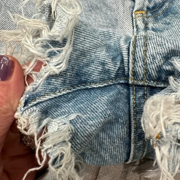 Agolde Parker Vintage Cutoff Shorts Button Fly Distressed in swampmeet size 26 - Picture 7 of 10